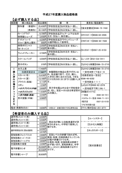 購入物品一覧表