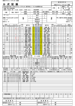 公式記録 - 関西クラブユースサッカー連盟