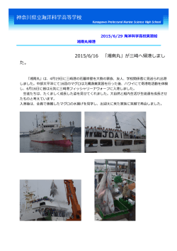 平成27年度湘南丸第一次遠洋航海から帰港しました。