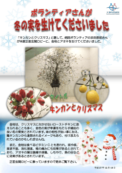 「キンカンとクリスマス」と題して、病院ボランティアの浜田辰郎さん が本館