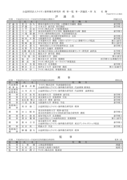 評議員・理事・監事名簿 - ライオン歯科衛生研究所