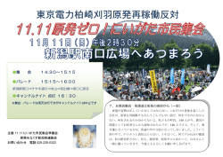 東京電力柏崎刈羽原発再稼働反対