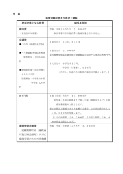 （助成対象経費及び助成上限額）（PDF）