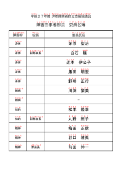 茅原 聖治 白石 穣 辻本 伊 公 子 乕田 明宏 野崎 正行 川渕 繁美