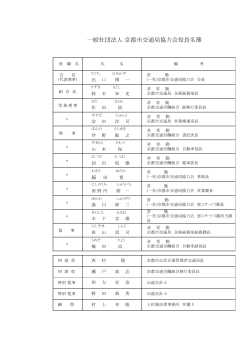 一般社団法人 京都市交通局協力会役員名簿