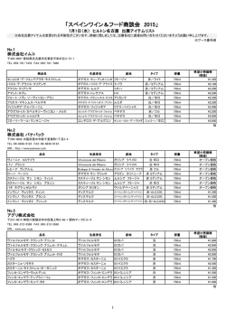 出展アイテムリスト（PDF） - Wines from Spain Japan