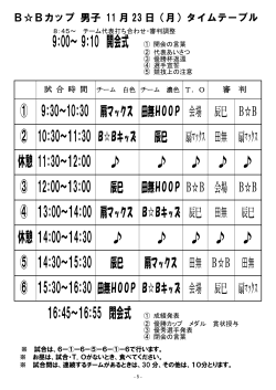 11/23 男子対戦表 - ミニバスチームB  Bキッズ