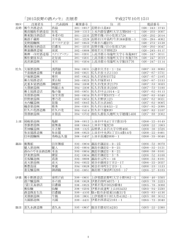 「2015長野の酒メッセ」 出展者 平成27年10