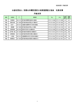 公益社団法人 京都公共嘱託登記土地家屋調査士協会 社員名簿 丹後支所