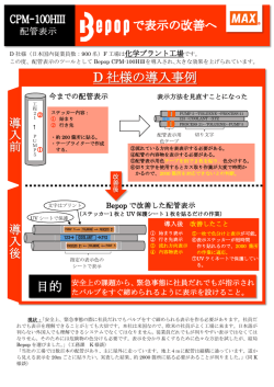 Bepop CPM-100HⅢ導入事例 配管ラベル
