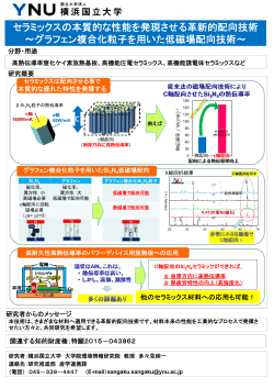 セラミックスの本質的な性能を発現させる革新的配向技術 ～グラフェン