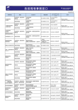 共同研究 各部局等事務窓口(PDF:94KB)