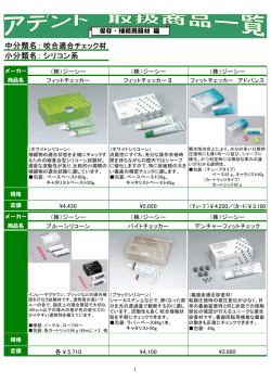 中分類名： 小分類名： シリコン系