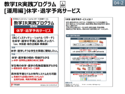 教学IR実践プログラム [運  用編]休学・退学予兆サービス