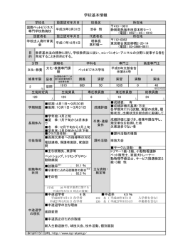 学校基本情報 - 国際ペットビジネス専門学校 熱海校