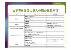 中古半導体装置の購入の際の確認事項