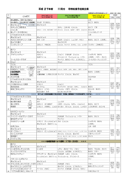 平成 27年度 11月分 学校給食予定献立表