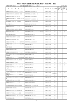 平成27年度特定健康診査等実施機関一覧表(釧路・根室)