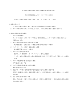 設立初年度事業計画書（特定非営利事業分）