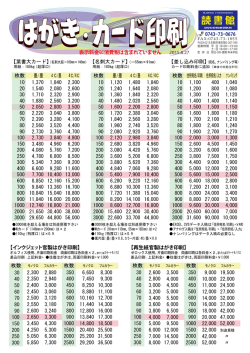 葉書、カード印刷