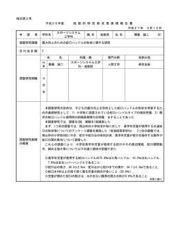 様式第2号 平成26年度 独 創 的 研 究 助 成 費 実 績 報 告 書 平成27