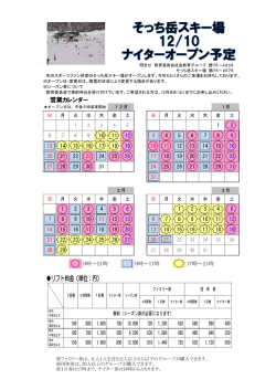 リフト料金（単位：円）