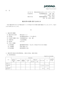 親会社等の決算に関するお知らせ - 株式会社MAGねっとホールディングス