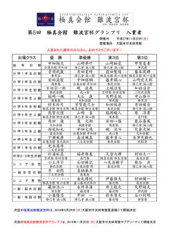 第5回 極真会館 難波宮杯グランプリ 入賞者