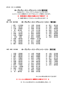ホープレディースリーグエントリーリスト（ 暫定版） ホープレディ