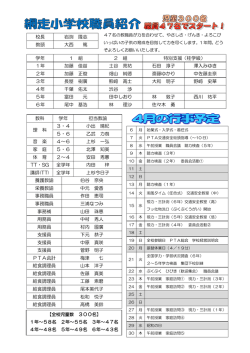 校長 岩渕 隆志 教頭 大西 篤 学年 1 組 2 組 特別支援（桂学級） 1年