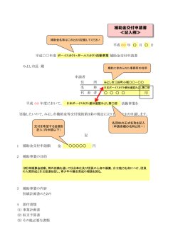 補助金交付申請書 ≪記入例≫