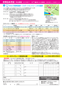FAX参加申込書 - 三浦海岸ビーチフェスタ2015