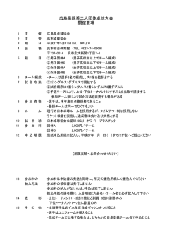 広島県親善二人団体卓球大会 開催要項