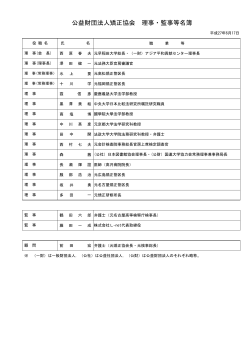 公益財団法人矯正協会 理事・監事等名簿