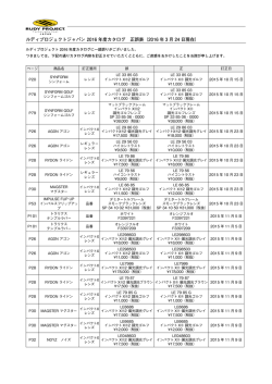 ルディプロジェクトジャパン 2016 年度カタログ 正誤表（2015 年 11 月 5