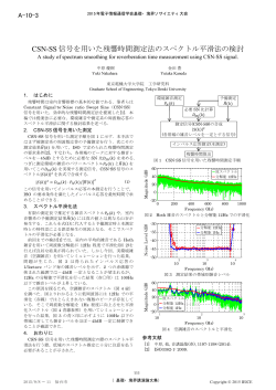CSN-SS 信号を用いた残響時間測定法のスペクトル平滑法の検討