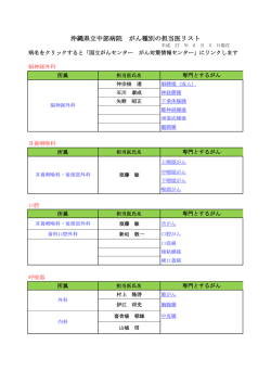 主ながん診療担当医一覧はこちら