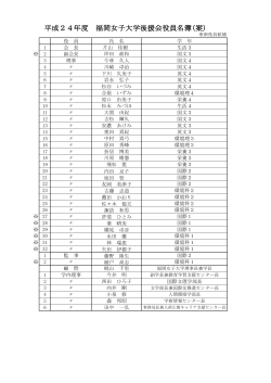 平成24年度 福岡女子大学後援会役員名簿(案)