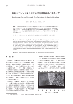 鋳造ステンレス鋼の超音波探傷試験技術の開発状況