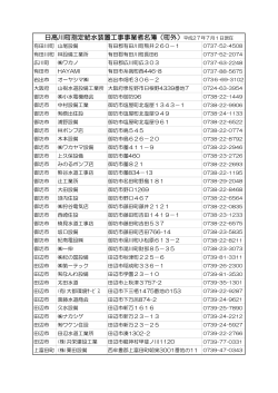 日高川町指定給水装置工事事業者名簿（町外）平成27