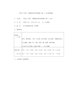 平成27年度 川崎地区高等学校剣道（第一）大会結果報告 1．大会名