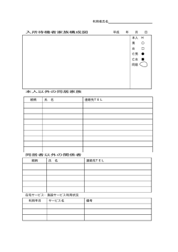 利用者氏名 入所待機者家族構成図 平成 年 月 日 本人 H 男 女 亡男 亡