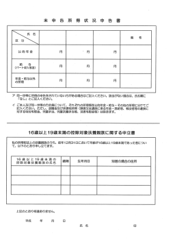 未 申 告 所 得 状 況 申 告 書