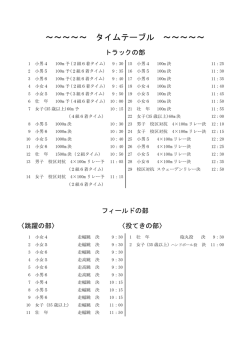 ～～～～～ タイムテーブル ～～～～～