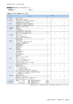 転倒転落アセスメントスコアシート 学籍番号〔 〕 氏名〔 〕