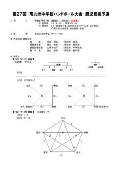 第27回 南九州中学校ハンドボール大会 鹿児島県予選 （PDF