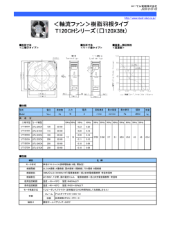 ＜軸流ファン＞樹脂羽根タイプ T120CHシリーズ（