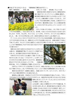 平成 27 年 3 月 21 日(土) 「鶴見緑地で春をさがそう！」 場所／鶴見緑地