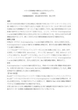 マウス舌幹細胞の解析および舌がんモデル 中村尚広、上野博夫 代謝