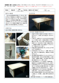 利用方法 製作の動機 工夫点・技能の向上点 完成写真